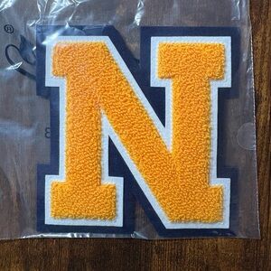 Yellow Varsity Letter 'N' Chenille Patch